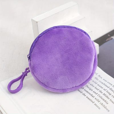 Porte-monnaie uni à fermeture éclair, mini porte-clés à monnaie, poche à monnaie, femmes, hommes, porte-monnaie simple, petit portefeuille, pochette cadeau violet foncé