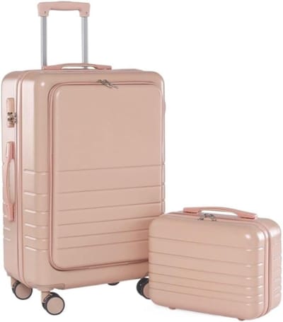 Reis Koffer Set - Bagage Trolley - Comfortabel Reizen - Lichtgewicht Hardshell - 24+14 inch - Roze