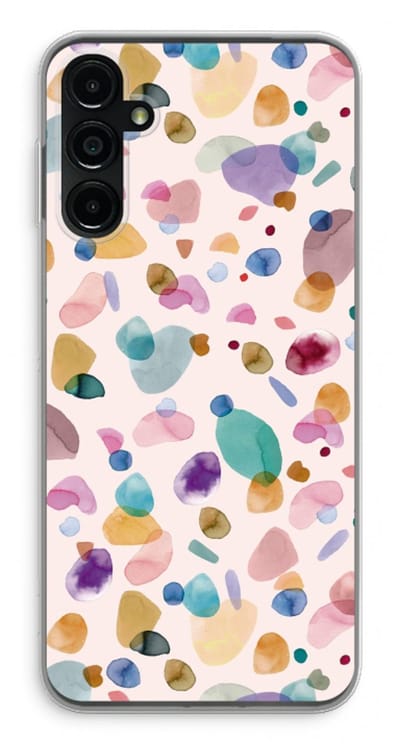 Case Company® - Hoesje geschikt voor Samsung Galaxy A14 hoesje - Terrazzo Memphis - Soft Cover Telefoonhoesje - Bescherming aan alle Kanten en Schermrand