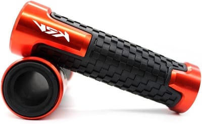 Motorfiets Handgrepen - Scooter Stuurgrepen - Verbeterde Grip - Antislip Rubber - 22mm Stuur - Oranje