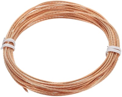Koperen Aardingsdraad - Gevlochten Kabel - Elektrische Verbindingen - Massieve Gevlochten Strengen - 18 AWG 4.6 m - Brons
