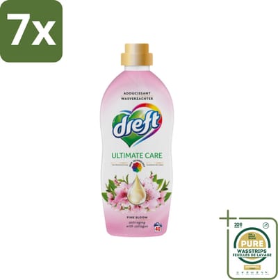 7 x Dreft - Ultimate Care - Wasverzachter - Roze Bloem - Anti-Veroudering - 40 Wasbeurten - Grootverpakking - Wasverzachter - Anti-aging - Kleurbescherming - Wasgoed Verzorging - Roze Bloem Geur
