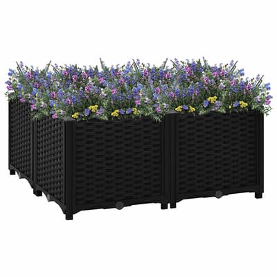 vidaXL - Plantenbak - verhoogd - 80x80x38 - cm - polypropyleen