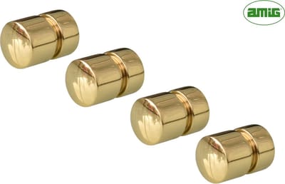 AMIG Meubelknop Kastknop Handgreep – 4 stuks – rond Ø18mm – gepolijst Messing