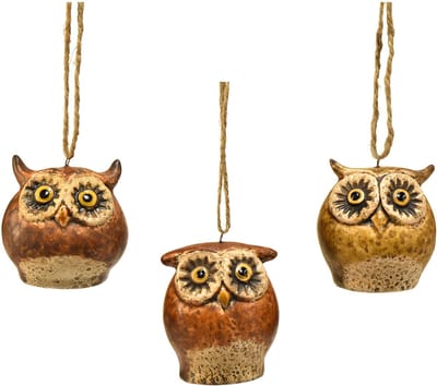 Schattige uilenhangers - Rustieke bruine tinten, 5,6 cm - Perfecte dec