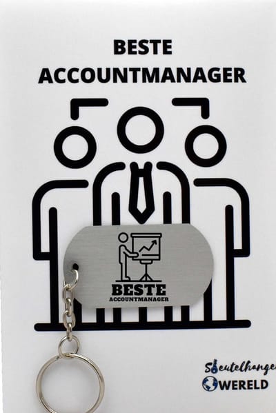 accountmanager Sleutelhanger inclusief kaart – accountmanager cadeau – account manager - Leuk kado voor je vriend om te geven - 2.9 x 5.4CM