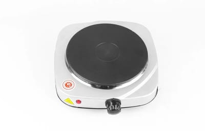 Kookplaat Bavary ® Enkel - Ø 15.5 cm - Elektrisch - Kookplaat enkel wit - 1000W - Warmhoudplaat - 1 pit - 5 standen