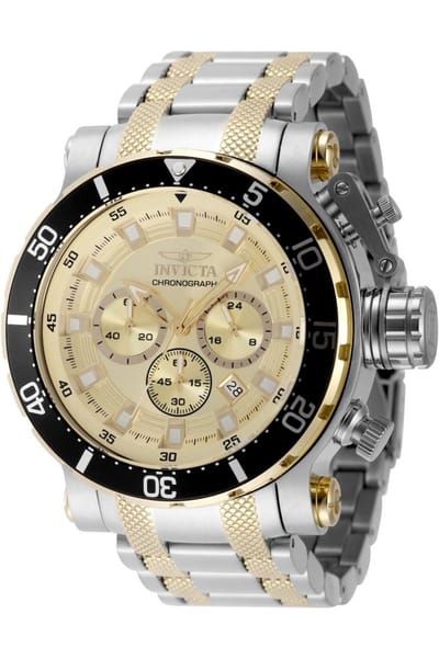 Invicta Coalition Forces 49224 Heren Horloge - Quartz Uurwerk - Roestvrij Staal met gouden Wijzerplaat - 52mm
