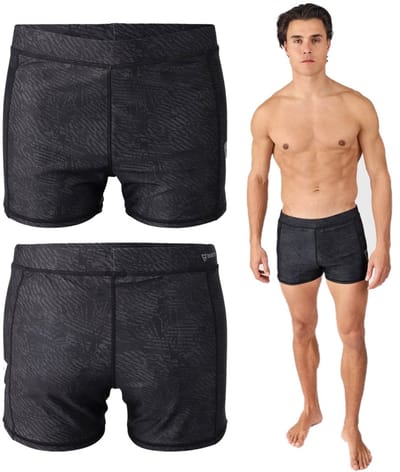 Brunotti - Samier-Print - Strakke Zwembroek Zwart - Heren - Sportieve Zwem Trunk - Flexibele Fit - L