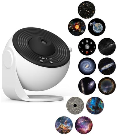 360° Nachtlamp Projector Hemel Ster met Zonnestelsel Maan Nevel Melkwegstelsel Kosmonaut Projector voor Volwassenen-sfeerlamp- sfeerlamp slaapkamer-Sterren Projector - Geschikt voor Galaxy Projector - Sterrenhemel - Wit/Zwart