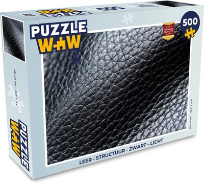 Puzzel Leer - Structuur - Zwart - Licht - Legpuzzel - Puzzel 500 stukjes