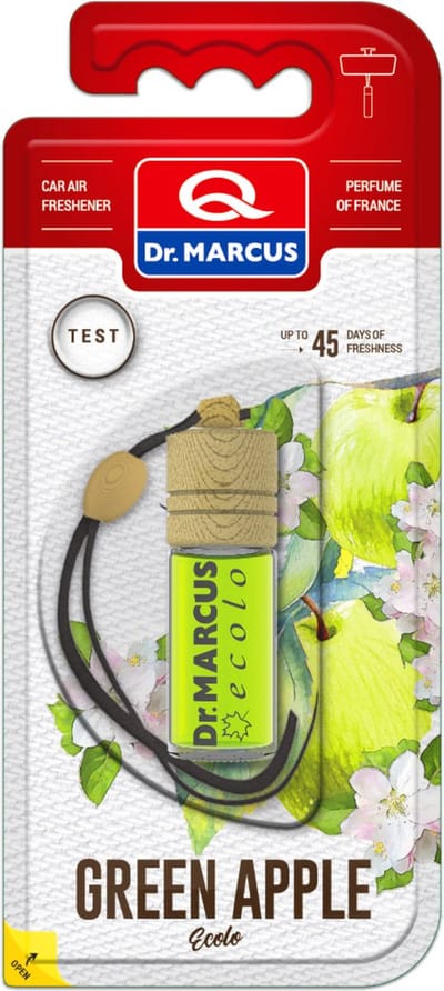 Dr. Marcus Ecolo Green Apple autogeurtje met neutrafresh technologie - Luchtverfrisser auto - Tot 45 dagen geurverspreiding - 4,5 ml