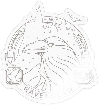 Harry Potter Ravenklauw Lineart Sticker maat S (10 x 10 cm)
