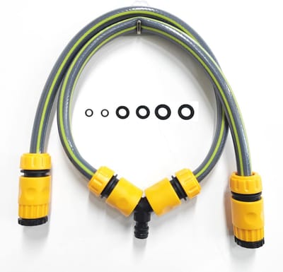 Outdoor Tap Slang Temperatuur Mixer Set voor Warm en Koud Water - 2-in-1 Tuinslang Pijp voor Hond Douche Auto Bike Wash
