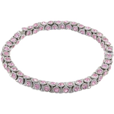 Behave - elastische armband - roze steentjes - romantisch accent