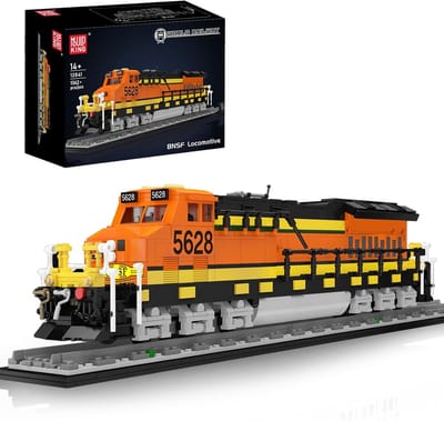 Locomotief Bouwpakket - Trein Model - Hobby Bouwen - Gedetailleerd Ontwerp - 65 cm Lengte - Oranje