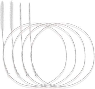 4 Stks Varkenshaar Tip Flexibele Voeden Tube Borstel Lange Buis Reinigers Slanke Afvoer Gat Schoonmaak Tool Zachte Nylon Borstels Hoofd Borstel 40 Inch Plug Gat Reinigingsborstels voor Koelkast Keuken