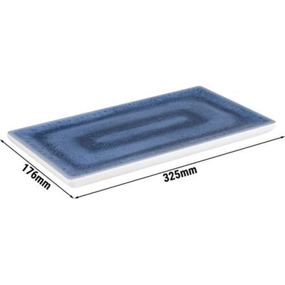 GGM Gastro (6 Stück) GN-Tablett 1/3 - BLUE_OCEAN - Melamin - Höhe: 20mm - Weiß/Blau