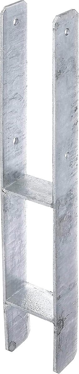 H-paalhouder - Paalanker - Hout Beschermen - Thermisch Verzinkt Staal - 600 mm Hoogte