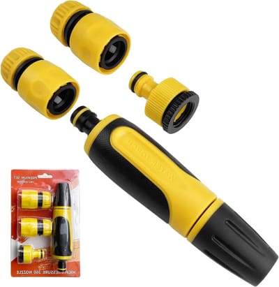 Tuinwaterpistool - Hogedrukspuit - Auto wassen - Lekvrij ontwerp - 17 cm - Grijs