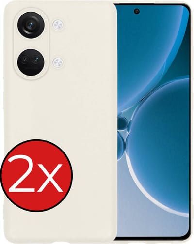 Hoesje - 2 Stuks - Geschikt voor OnePlus Nord 3 - Sterk & Shockproof - Telefoonhoes - Back Cover - Case Siliconen - Telefoon Hoes - Wit