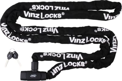 VINZ Olympus Lang Kettingslot / Fietsslot / Bootslot met Vaste Kop 8mm - 300cm / 3 meter