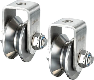 Katrol met Lagers - Takkewiel V-groef - Materiaal Verplaatsen - Roestvrij Staal - 500 kg Capaciteit - Zilver