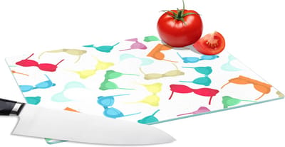 Glazen Snijplank - 28x20 - Bh - Regenboog - Vrouwen - Patroon - Snijplanken Glas