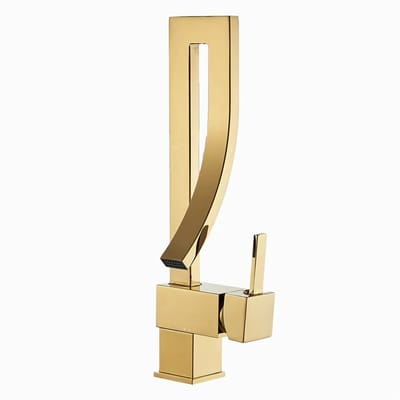 Badkamer Wastafelkraan Messing Waterval Mengkraan met Enkele Handgreep voor Warm en Koud Water – Moderne Badkamerkraan, Design Kraan, Luchtige Waterval