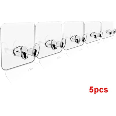 10/1 stuks Transparante Muurhaken Sterke Zelfklevende Hanger Stekkeraansluiting Houders Deur Plakhaak voor Keuken Badkamer 6x6cm
