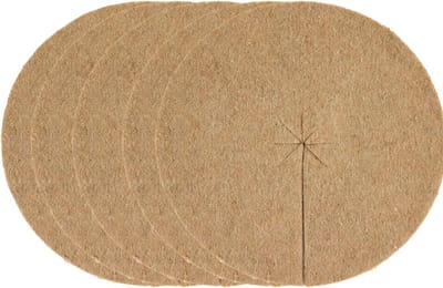 Set van 5 mulchschijven Ø 60 cm van jute voor plantenbescherming en onkruidbestrijding