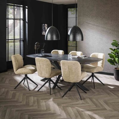 Dimehouse Eettafel Mysha Deens Ovaal Melamine 215x105 cm - Hout met melaminehars - Modern - Deens ovaal