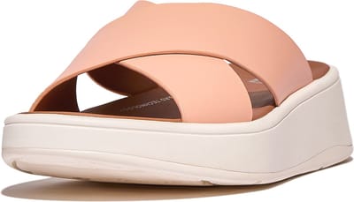 FitFlop F-Mode Leather Flatform Cross Slides ROZE - Maat 40
