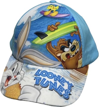 Looney Tunes Kinderpet 52-54 cm – Bugs Bunny, Taz & Tweety – Blauwe Zomer Cap – Verstelbaar – Unisex (4-8 jaar) ⸻
