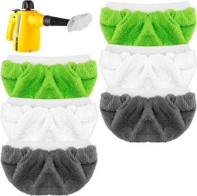 Set van 6 Stoomreiniger Pads in 3 Kleuren, Geschikt voor Handstoomreinigers, Stof- en Katoenen Covers, Effectieve Reiniging en Duurzaam Gebruik
