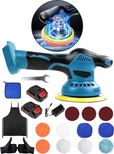 CRLYN® Polijstmachine Auto - Excentrische Polijstmachine - Polijstmachine - Blauw