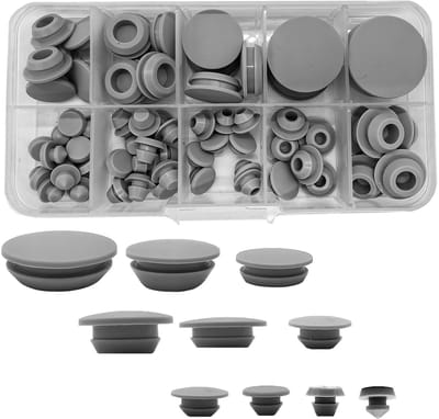 Dailygoods- Gatpluggen 66 Stuks - Silicone Vergrendelingsgatpluggen - Ronde Rubberen Stop - Waterdichte Afdichtingspijpen - 10 Maten (4,5-20 mm) - Inclusief Transparante Doos - Afdichtpluggen