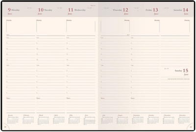 Bureauagenda 2025 - Weekoverzicht - Zwart - Lederlook - Groot formaat