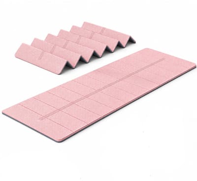 Gloovon® Opvouwbare Yogamat - Fitnessmat - Dubbelzijdige Antisliptextuur - Hoogwaardig Milieuvriendelijk TPE - 183x61cm - Roze