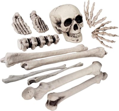 Boland Halloween schedel en botten - 12 delig - halloween - kerkhof - skelet - halloween decoratie set