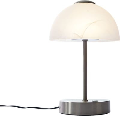 QAZQA joya - Design Dimbare LED Tafellamp met Dimmer - 1 lichts - H 24 cm - Staal - Woonkamer | Slaapkamer