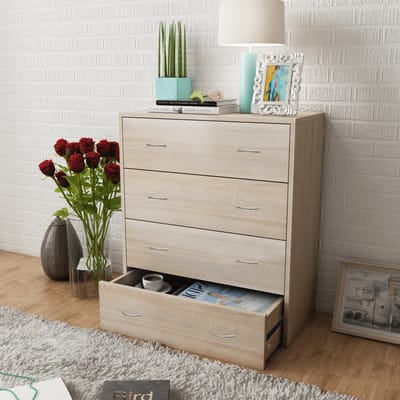 vidaXL - Dressoir - met - 4 - lades - 60x30,5x71 - cm - eikenkleur
