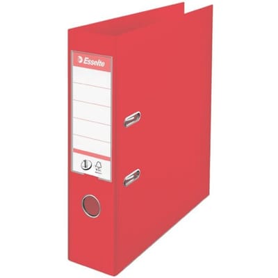 Esselte No.1 VIVIDA Kunststof A4 Ordner met Etikethouder - Voor 500 Vel - Rugbreedte van 75mm - Rood