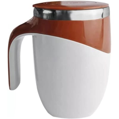 Tasse à café à agitation automatique en acier inoxydable 304 avec couvercle pour la maison L marron