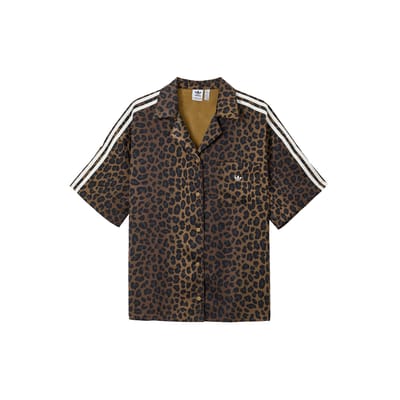 Adidas Originals Classic Sports Series Comfortabele Polo Losgestreept Luipaardprint Korte Mouw Shirt Dames shirts Gelaagd-Brons KA2678 XL black