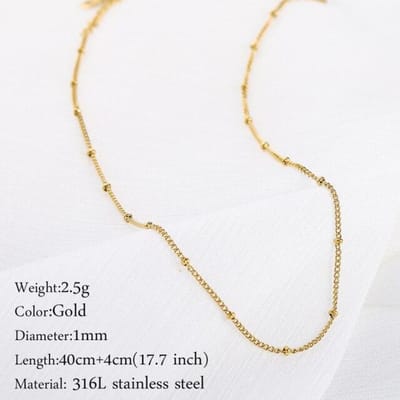Collier ras du cou multicouche en acier inoxydable pour femme Collier chaîne serpent en or Collier bijoux pour femme beige