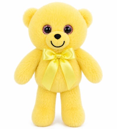 Teddybeer Geel met Strik Pluche Knuffel 20 cm - Speelgoed Knuffels voor Kinderen - Knuffelbeer Teddy Beer - Beertje Plush Toy - Valentijnsdag Cadeau Vrouw
