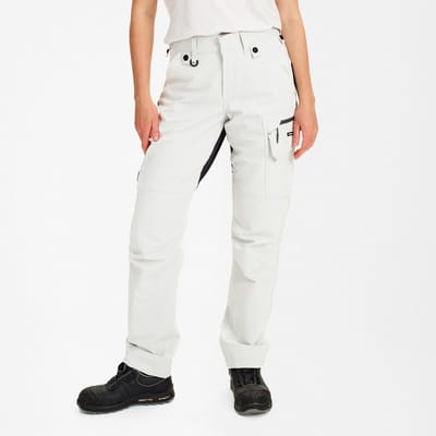Engel Entire monteursbroek met 4-weg stretch voor dames 2342-234 - Bone White / Anthracite Grey - 38