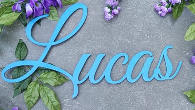 In hout uitgesneden naambord - Gepersonaliseerd - Babyshower kinderkamer - Baby - Decoratie - Kraamcadeau - Blauw