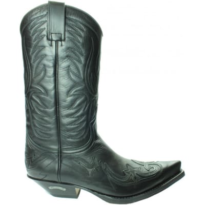 Sendra Boots 3241 Pull oil Cuervo Zwart Heren Dames Laarzen Cowboy Western Unisex Boots Spitse Neus Lederen Zool Schuine Hak Echt Leer Maat 37